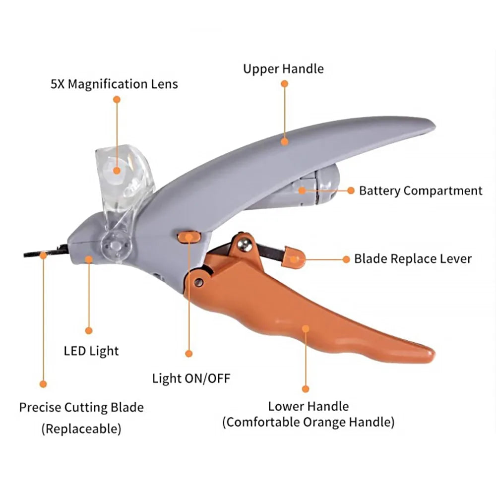 Electric Pet Nail Clipper with LED Light