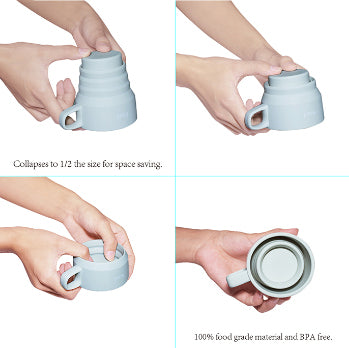 Collapsible Silicone Food Storage Container Set of 4 with Collapsible Mug - Right In Stride