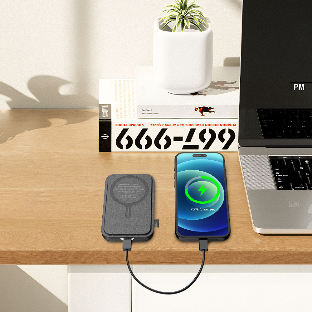 Leather Magnetic Wireless Power Bank