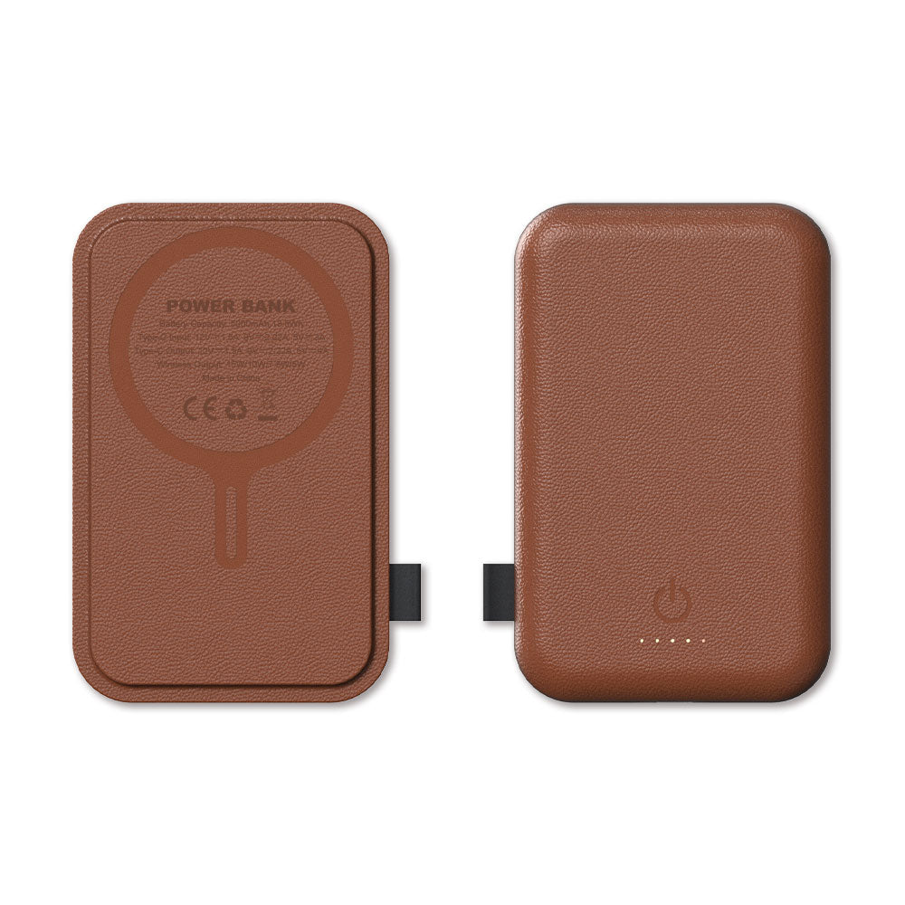 Leather Magnetic Wireless Power Bank