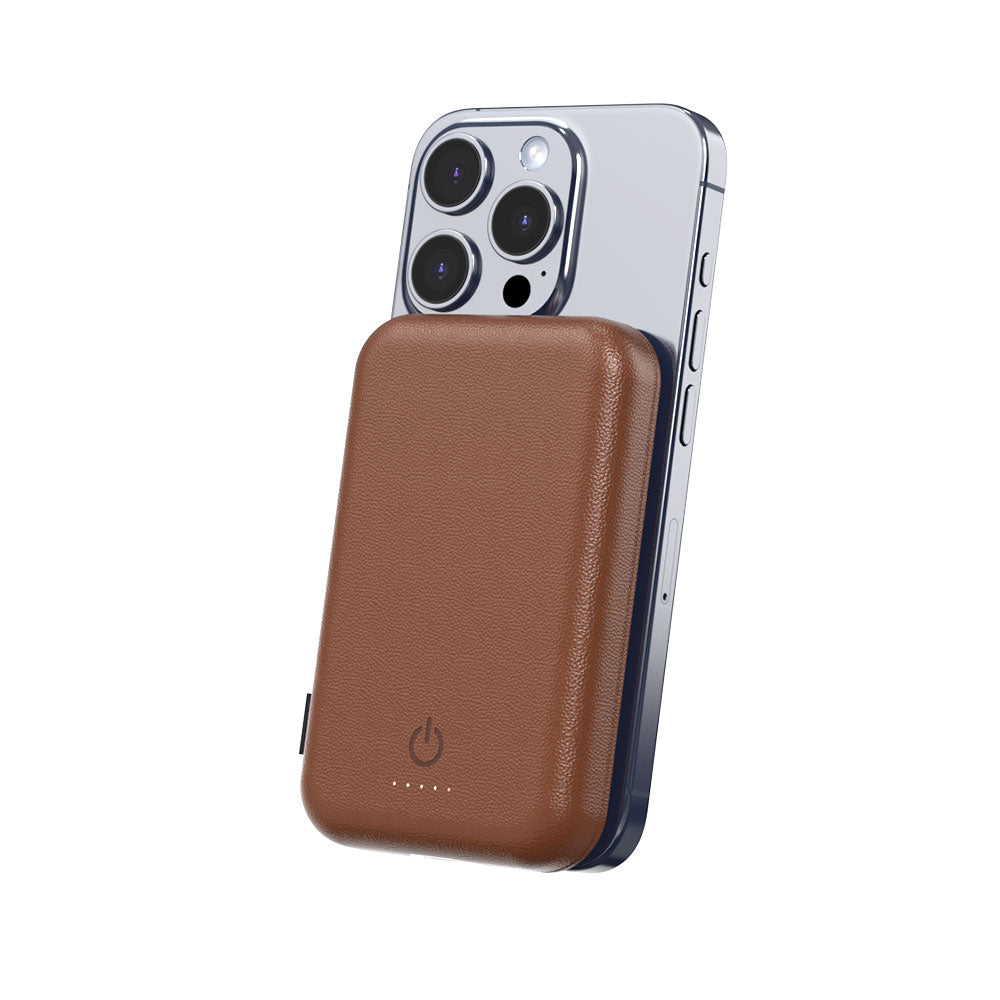 Leather Magnetic Wireless Power Bank