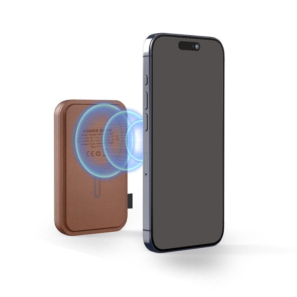 Leather Magnetic Wireless Power Bank