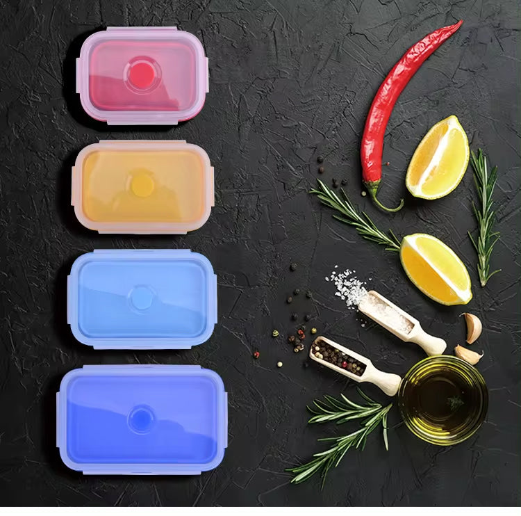 Collapsible Silicone Food Storage Container Set of 4 with Collapsible Mug - Right In Stride