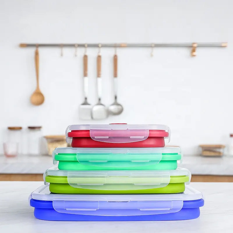 Collapsible Silicone Food Storage Container Set of 4 with Collapsible Mug - Right In Stride