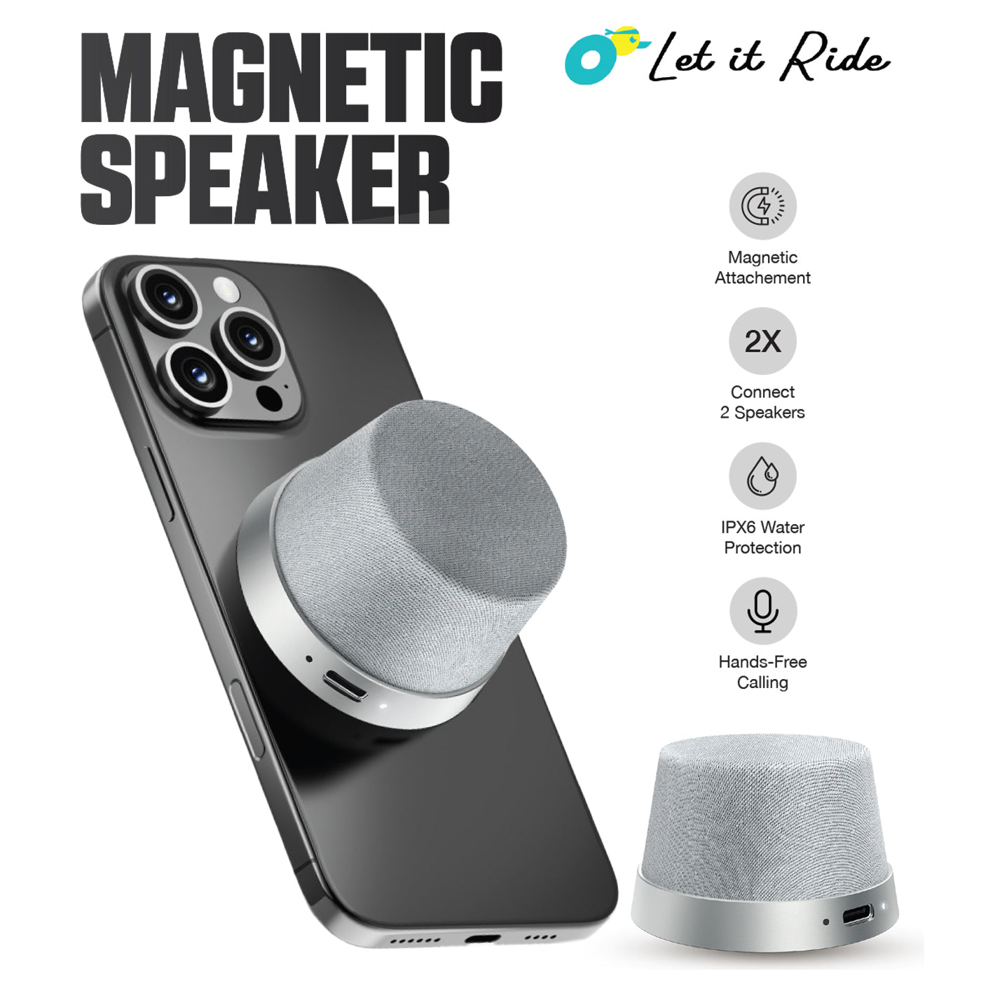 Let It Ride - Magnetic Speaker & Phone Stand