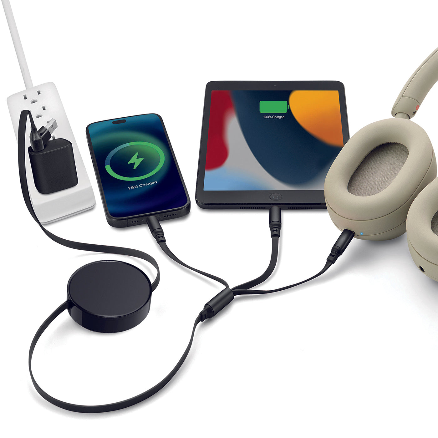 6 in 1 - Retractable Cables with Fast Charge Adapter