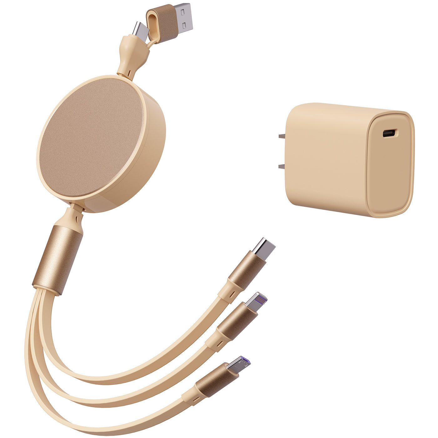 6 in 1 - Retractable Cables with Fast Charge Adapter