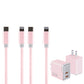 2-Pack 6FT Leather Charging Cables with Matching Adapter