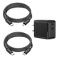 2-Pack 6ft Leather USB-C or Lightning Charging Cables with Dual Adapter