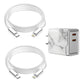 2-Pack 6ft Leather USB-C or Lightning Charging Cables with Dual Adapter