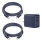 2-Pack 6ft Leather USB-C or Lightning Charging Cables with Dual Adapter