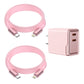 2-Pack 6ft Leather USB-C or Lightning Charging Cables with Dual Adapter