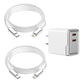 2-Pack 6ft Leather USB-C or Lightning Charging Cables with Dual Adapter