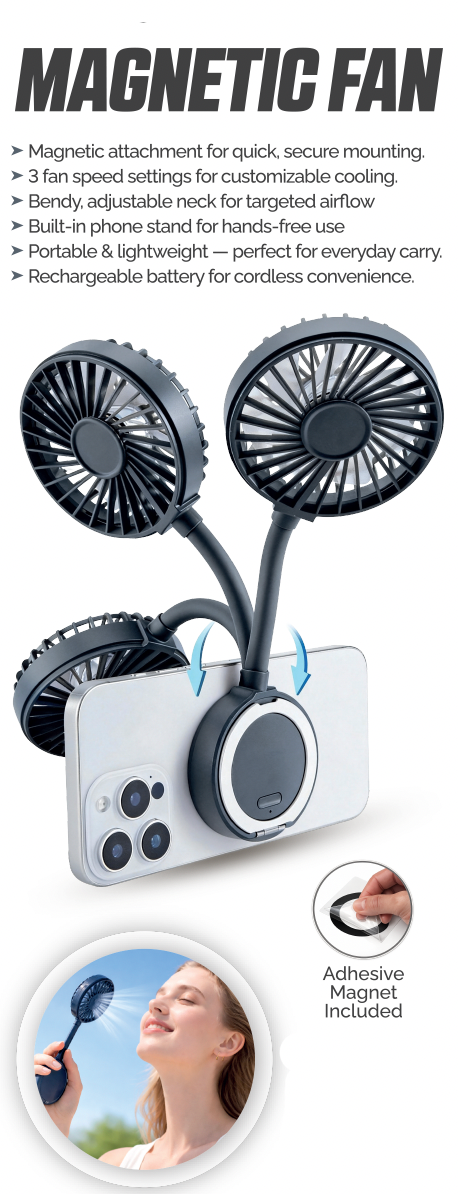 Magnetic Fan & Phone Stand