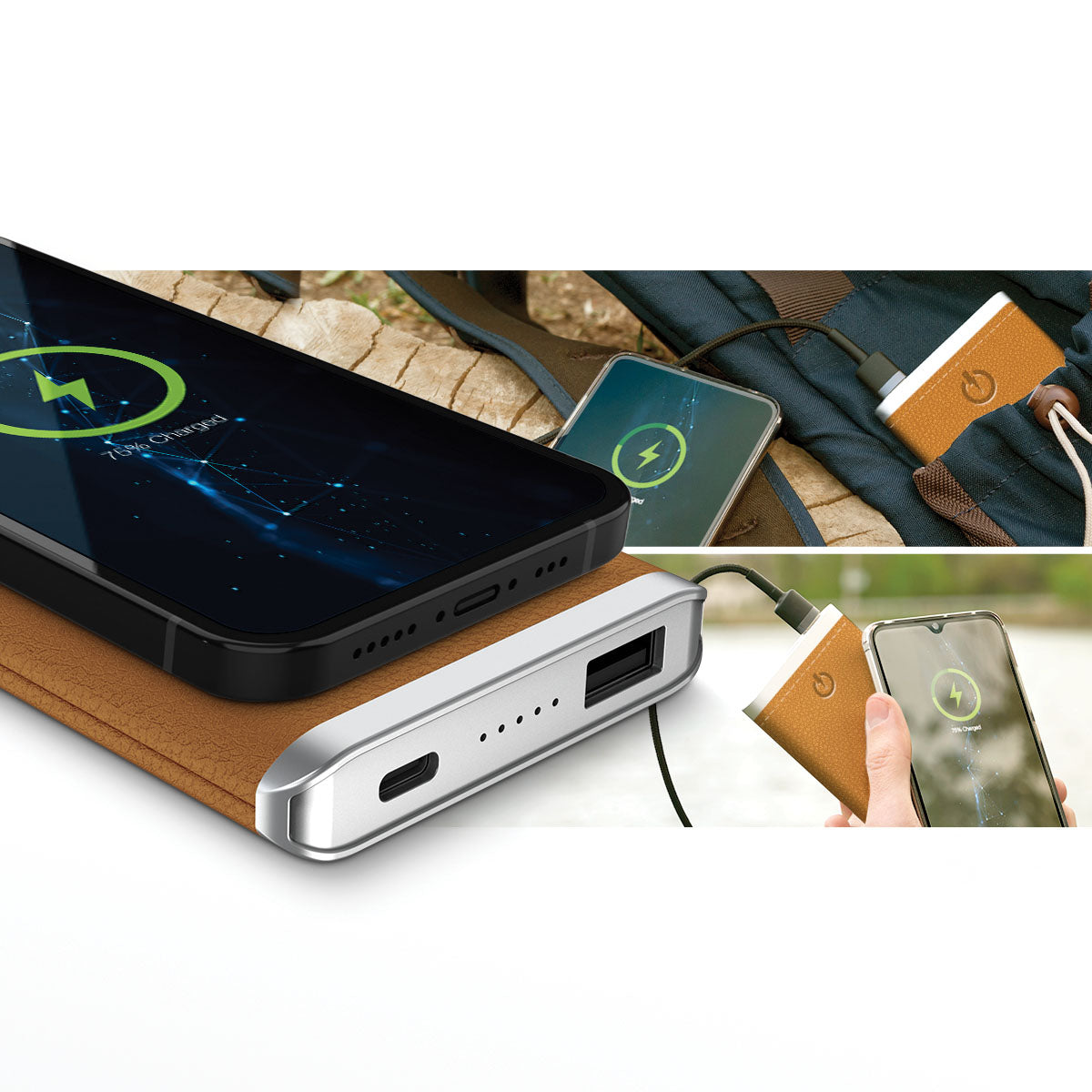 Leather Wireless Charging Power Bank