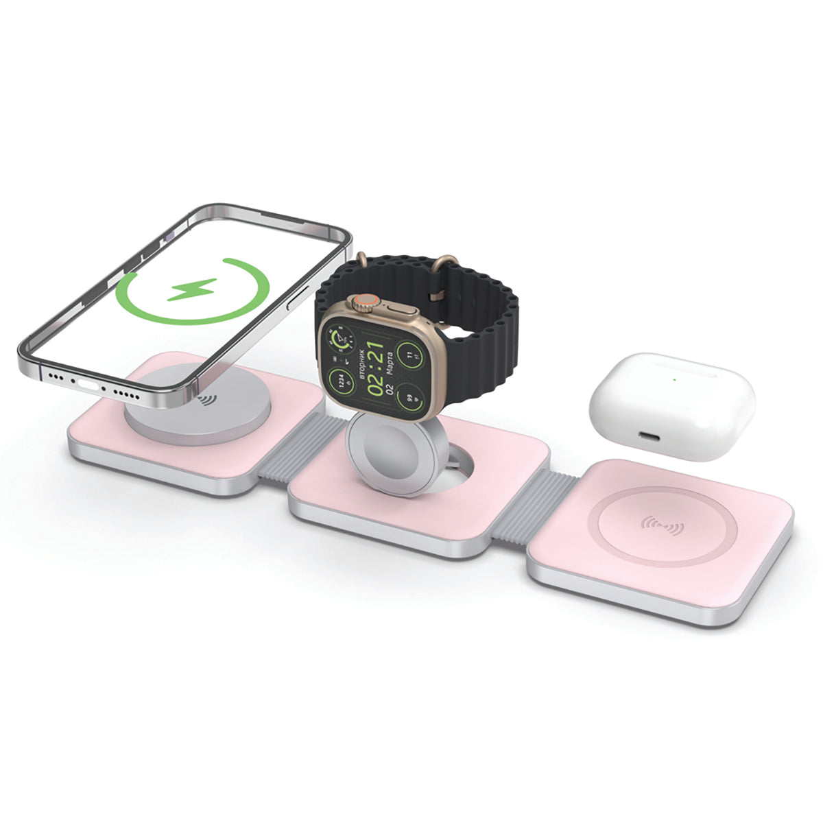 Tri Fold Charging Station - with Fast Charge Adapter and Carrying Case