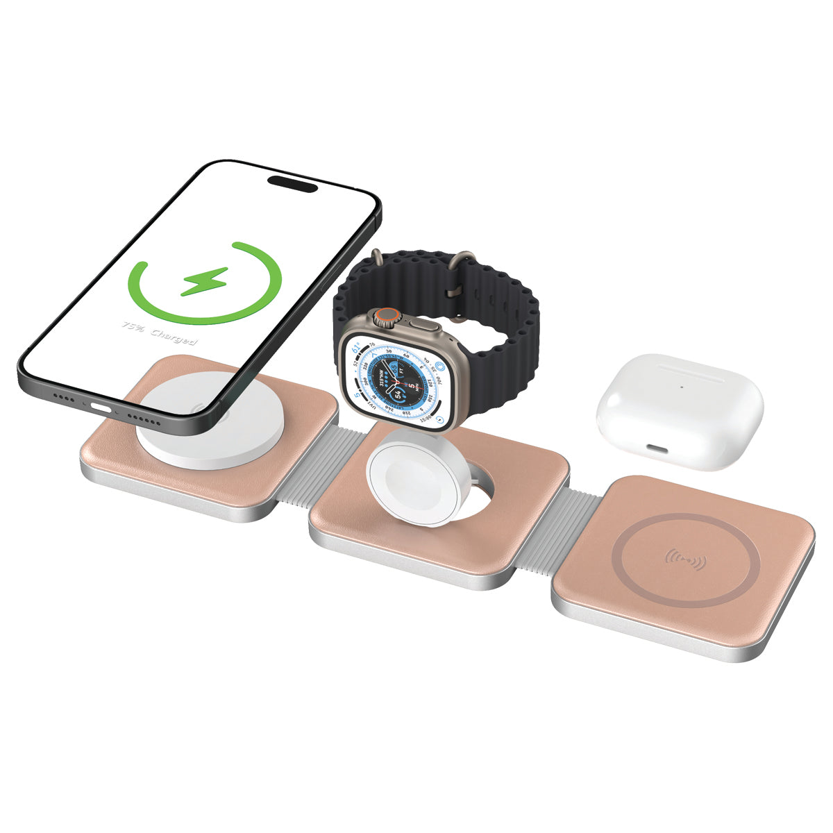 Tri Fold Charging Station - with Fast Charge Adapter and Carrying Case