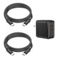 2-Pack 6ft Leather USB-C or Lightning Charging Cables with Dual Adapter