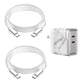 2-Pack 6ft Leather USB-C or Lightning Charging Cables with Dual Adapter