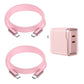 2-Pack 6ft Leather USB-C or Lightning Charging Cables with Dual Adapter