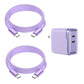 2-Pack 6ft Leather USB-C or Lightning Charging Cables with Dual Adapter
