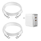 2-Pack 6ft Leather USB-C or Lightning Charging Cables with Dual Adapter